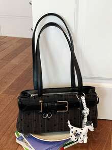A Retro Classic Polka Dot Shoulder Bag With A Niche Atmosphere, Featuring Buckle And Pendant Decoration Design, Suitable For Daily Commuting - Multicolor - View 8