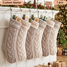 CFUNIQ Personalized Christmas Stockings, Customized Name Embroidered Socks, Suitable For Family Holiday Gifts, Christmas Decorations, Christmas Party Decor, Christmas Ornaments, Customized Gifts, Christmas Stockings, Knitted Christmas Stockings, Customized Christmas Stockings, 2026 Christmas Decorations, Surname Decorations, Family Christmas, Christmas Gift Socks, Holiday Decor, Fireplace Decor, Personalized Christmas, Christmas Home Decor - Multi-color 2 (Embroidery) - View 10