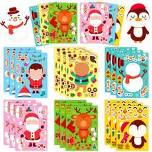 6PCS Christmas Cartoon Face Swap Collage Sticker Pack, Santa Claus, Snowman, Reindeer, Penguin, Elf Pattern DIY Assembly Stickers, Children's Handmade Educational, Greeting Card & Planner Decoration Stickers, Christmas Party Small Gifts, Holiday Souvenirs, Suitable For Birthday, New Year, Valentine's Day, Easter, Children's Day, Back To School, Halloween, Thanksgiving And Christmas Gifts - Multicolor - View 4