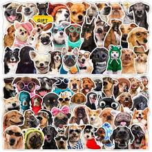 100/200pcs Funny Dog Expression Stickers PVC Cartoon Decorative Stickers For Scrapbooking, Laptop, Luggage, Guitar, Water Bottle, Phone Case DIY Stickers - Multicolor - View 5