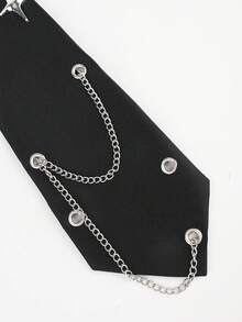 Women's Bow Tie, Minimalist Versatile Eyelet Tie, Personalized Pull-To-Tighten No-Tie Necktie - Black 1 - View 3