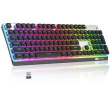 MageGee TS97 Tri‑Mode Membrane Keyboard, 104 Keys Full‑Size RGB Backlit Keyboard, Silent Typing, BT 2.4G Wireless Wired 3‑In‑1 Gaming Keyboard, 26‑Key Rollover, ABS Double‑Shot Keycaps For Desktop Laptop - View 2