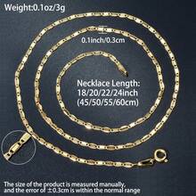 14k Gold Plated Copper Chain Necklace, Minimalist Design, Women - Gold 1 - View 8