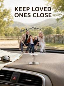 Personalized Photo Face Cutout Spring Standee, Custom Picture Dashboard Ornament For Cars, Family Portrait Car Decor, Couple Photo Keepsake Display, Thoughtful Birthday Or Anniversary Gift For Friends, New Drivers, Parents, Couples, And Loved Ones - Multi-color - View 8