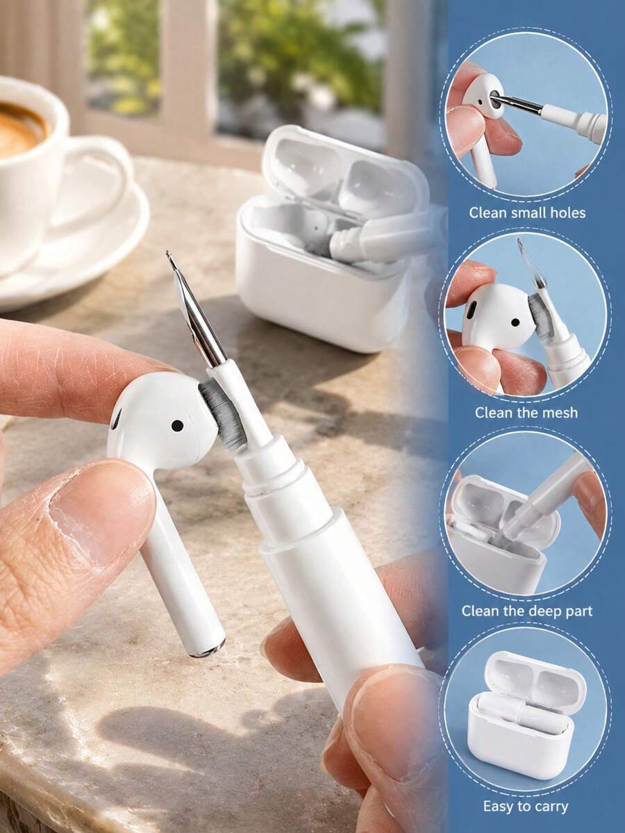 12pcs 3-In-1 Wireless Earphone Cleaning Kit - Extremely Effective, Perfectly Compatible With Apple Bluetooth Earphones And Apple Noise Cancelling Bluetooth Earphones, Suitable For Kitchen, Bathroom, Home And Various Daily Cleaning Needs, Multi-Functional Earphone Cleaning Kit, 3-In-1 Multi-Functional Cleaning Tool Set With Soft Bristle Brush... Suitable For Wireless Earphones, Wired Earphones, Charging Cases, Computers - Multicolor - View 1