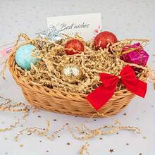 40g Holiday Gift Decoration Raffia Grass, Folded Paper Shreds Kit, Suitable For Gift Boxes, Baskets And Craft Decorations - White Arts And Crafts Supplies, Sewing Supplies, Christmas Must-Have Packaging - Multicolor - View 9