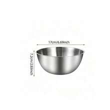 1/4pcs Stainless Steel Salad Mixing Bowl, Food Storage Container, Kitchen Prep Bowl, Kitchen Salad Bowl, Suitable For Dough Kneading, Vegetable Washing, Baking Preparation, Salad Making And Egg Beating, Essential Choice For Kitchen Cooking, Baking And Meal Preparation - Silver - View 17