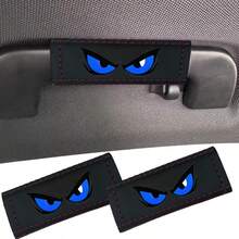Evil Red Eye Print Car Door Handle Protector, Leather Material Car Interior Door Handle Armrest Cover, Car Interior Decoration Accessory - A - View 5