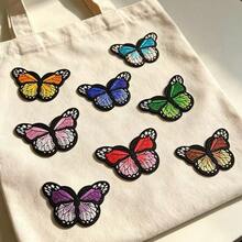 Colorful Butterfly & Flower Pattern Iron-On Embroidery Patch - Fun Design - Easy To Sew Or Iron, Durable Fabric Badge, Suitable For Personalized Jackets, Bags, Etc. - 19-pack - View 6