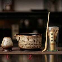 5 Styles/Complete Matcha Ceremony Set, 5 Styles To Choose From, Ceramic Matcha Bowl With Spout, Bamboo Broom And Broom Holder, - Multicolor - View 8