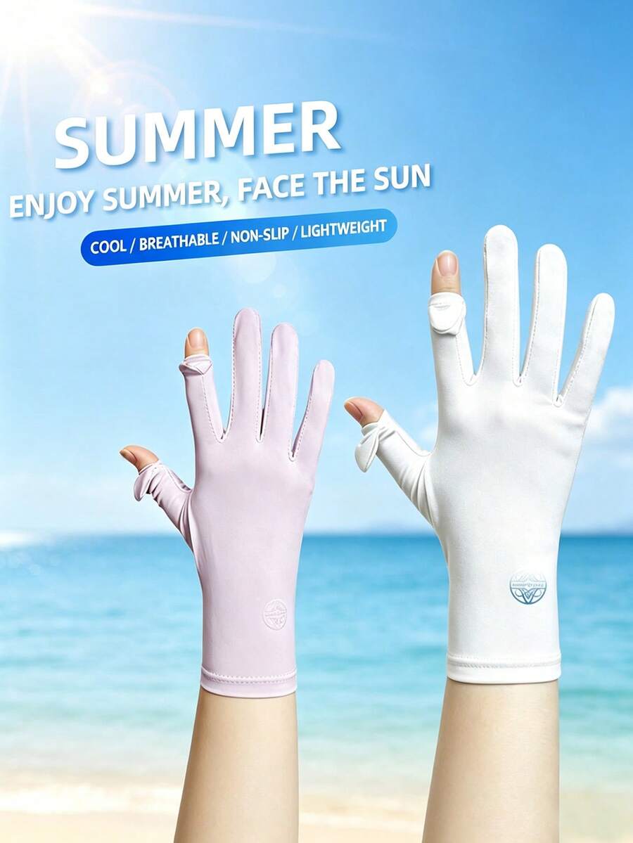 1 Pair Women's UV Protection Anti-Slip Touchscreen Gloves For Driving, Cycling And Electric Scooter - A - View 1