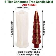 Geometric Christmas Tree Candle Mold, 3D Knitted Xmas Pine Tree Silicone Mold For DIY Scented Candle Making, Holiday Decor, Handmade Crafts And Gifts - Mold - View 10