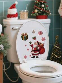 1pc,Multi-Style,Christmas Decoration Wall Sticker,Santa Claus/Car/Reindeer/Gift Box Pattern,PVC Self-Adhesive Removable Wall Sticker,Suitable For Bedroom,Living Room,Kitchen,Dining Room,Bathroom Background Wall,Toilet Sticker/Car Sticker - Multiple Styles - View 15