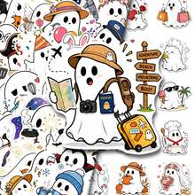 50Pcs Cute Ghost Sticker Pack, Halloween Spooky Cartoon Ghost Vinyl Decals, Back To School Kawaii Ghost Stickers For Journal Notebook DIY Crafts - Multicolor - View 2