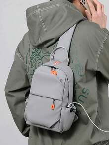 2026 Men's Fashion Chest Bag, Lightweight Outdoor Crossbody Shoulder Bag, Multi-Functional Bag - Grey - View 3