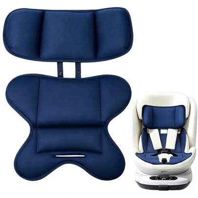 1 Peça Almofada de Assento de Carro para Bebê Azul Escuro/Almofada de Suporte para Bebê, Adequada para Almofada de Assento Interno para Bebê | Suporte para Cabeça e Corpo | Proteção Contra Impacto Lateral para Recém-Nascidos | Acessório de Acolchoamento
