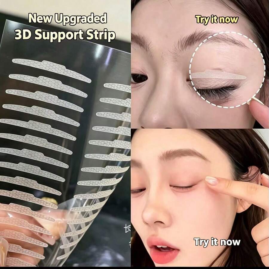 3/5/10pcs Double Eyelid Stickers Matte Small Arc Wide Water Drop Shape Invisible Non-Reflective Inner Double Eyelid Swollen Puffy Eye Single Double Eyelid Magic Tool - Nude - View 1
