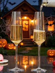 2Pcs Champagne Flutes Glasses Set, Unbreakable Tritan Plastic Sparkling Wine Glass, Anniversary, Wedding Parties Gifts - Transparent - View 13
