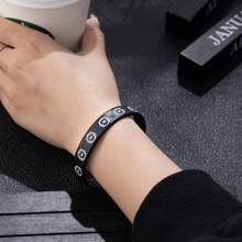 2pcs/Set Minimalist Men's Zodiac Silicone Bracelet - Zodiac Rabbit Black+White - View 7