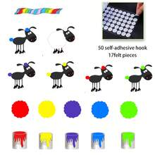 hoojojo 17Pcs Blue Sheep Felt Story Set, Montessori Teaching Aids, Color Sorting Game, English Reading Storytelling Props, Classroom Learning Supplies, Teacher Teaching Aids, Parent-Child Interactive Game - Multicolor - View 14