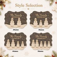 Custom Snowman Family Christmas Ornament, Personalized 2-5 Name Tree Hanging Decor, Festive Rustic Holiday Style, Customized Family Christmas Decoration, Customizable Name Keepsake, Christmas Tree Ornament, Family Holiday Gift 2026, Family Tree Gift - Style a - View 3