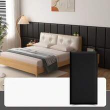 A Set Of 5 Self-Adhesive Wall Panels, Available In Black, White, And Gray, Specially Designed For Headboards. Self-Adhesive Soft Bedside Panels, Soundproof And Collision-Resistant Wall Panels, Removable Without Glue, Perfect For Decoration. - Soft Pack Of 5 - View 10