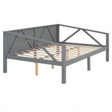 Full Size Daybed Gray - Gray + Solid Wood + Full1 - View 3