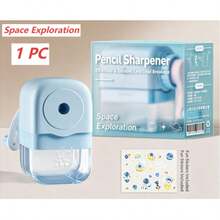 Manual Crank Operation, DIY Replaceable Unicorn/Space/Panda Stickers, Suitable For School And Office, Anti-Pencil Lead Breakage Design, Effort-Saving Design For Students, Sold By PureHubShop - A - View 6