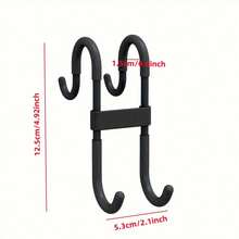 No-Drill Bathroom Door Hook, Dual Metal Hook Structure, Can Be Hung Directly On The Door Without Adhesive, Used For Hanging Clothes, Coats, Towels And Bath Towels, Suitable For Bathroom Door Storage To Improve Space Utilization - Multicolor - View 7