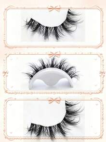 10 Pairs Fox Eye Full‑Strip False Eyelashes, Flared Winged Corner Lashes Thick End‑Extended Cat Eye Design For Eye Lash Extension Daily Party Women Makeup - Black - View 2