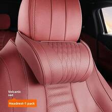Luxury Car Neck Pillow, Nappa Headrest, Seat Cushion, Neck Support Pillow, Car Seat Pad, Comfortable And Breathable, Lumbar And Neck Support, Exquisite Embroidery, All-Season Use, Car Interior Decoration Accessories - A - View 11