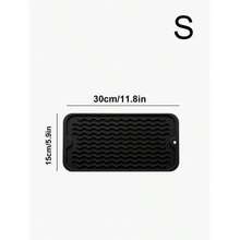 One Non-Slip Silicone Drain Mat, Kitchen Countertop Drain Mat, Heat-Resistant Silicone Drain Mat, Non-Slip And Quick-Drying, Made Of Silicone, Soft And Durable, Heat-Resistant And Mildew-Proof, 16" X 12" / 12" X 6". Suitable For Kitchen Countertops/Sinks/Refrigerators/Drawer Liners, Dishwasher , Easy To Clean, Suitable For Home Kitchens/Dormitories/Dining Rooms. - Multicolor - View 14