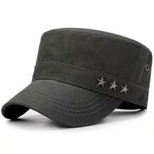 1pc Men's Star Pattern Flat Top Baseball Cap, Adjustable Sun Protection Casual Hat For Outdoor, Spring/Autumn Travel, Beach, Party - Multicolor - View 18