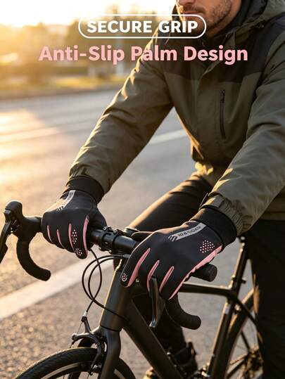 8 piezas Guantes cálidos de otoño e invierno para hombres & mujeres, con forro térmico, a prueba de viento, pantalla táctil, para ciclismo al aire libre, deportes, anti-frío, antideslizantes para conducir, calidez al aire libre, antideslizantes