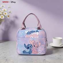 MINISO X Disney Stitch Angel Purple Starburst 3-Piece Backpack Set, Cute Student School Bag, Insulated Lunch Box, Pencil Case, Suitable For Daily Use, Outdoor, Camping - Color 1 - View 2