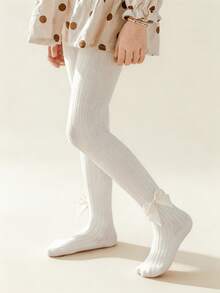 3pcs/Pack Baby Toddler Girls White Solid Color Warm Leggings Tights Pants Spring Autumn - Multicolor - View 4