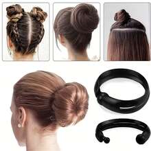 1pc/2pcs/4pcs/8pcs Magic Hair Scrunchie Bun Maker, Easy DIY Hair Accessory For Fashionable Bun And Ponytail Hairstyles - Black - View 3