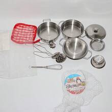 1 Set (11 buah) Mainan Dapur Mini Realistis dari Baja Tahan Karat, Peralatan Memasak untuk Bermain Peran Anak, Hadiah Permainan Peran Interaktif untuk Anak Laki-laki dan Perempuan, Mainan Memasak Edukatif, Set Peralatan Dapur - MultiWarna - View 11