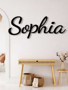 1pc Customized Creative Letter Design Decorative Craft, Personalized Wooden Name Sign, Bohemian Style Wall Decor, Custom Cursive Letter Plate, Available In 15/20/30/40/50cm And Multiple Colors, Suitable For Home, Bedroom, Living Room, Wedding And Housewarming Gift - Multicolor - View 4