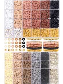 Earth Tone Clay Beads, DIY Necklace Bracelet Phone Chain Accessories, Jewelry Design Gift - Multicolor - View 12
