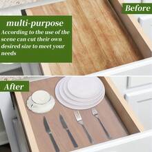 1 Roll Kitchen Cabinet Refrigerator Mat, Waterproof And Oil-Proof, EVA Material Plastic Drawer Liner, Non-Stick Refrigerator Mat, Suitable For School, Office, Home, Travel, Back To School Supplies - A - View 4