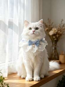 1pc Detachable Floral Bow Pet Collar With Bell, Cute Bow Accessory, Suitable For Indoor Cats, Kittens, Small Dogs, Halloween Christmas Party Costume, Cute Pet Gift - Multicolor - View 9