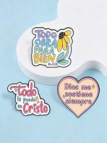 Fashionable Multi-Color Spanish Slogan Enamel Lapel Brooch, Warm Inspirational Metal Brooch Accessory, Suitable For Clothing And Bag Decoration - Multicolor - View 7