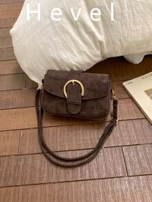 Women's Flap Small Handbag, Fashion Belt Buckle Decor Square Bag, Shoulder Crossbody Bag,Bags For Woman,Brown Bag - Coffee Brown - View 1