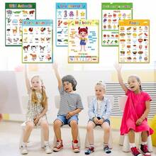Set Poster Belajar Bahasa Inggris 10 Buah, Termasuk Kartu Kata, Cocok Untuk Anak Prasekolah, Dapat Digunakan Sebagai Dekorasi Kelas, Alat Bantu Mengajar, Hadiah, Juga Berlaku Untuk Sekolah, Siswa, Alat Tulis, Perlengkapan Belajar, Terapi Bahasa, Emosi, Bagan Angka, Dll. - Aprikot - View 10