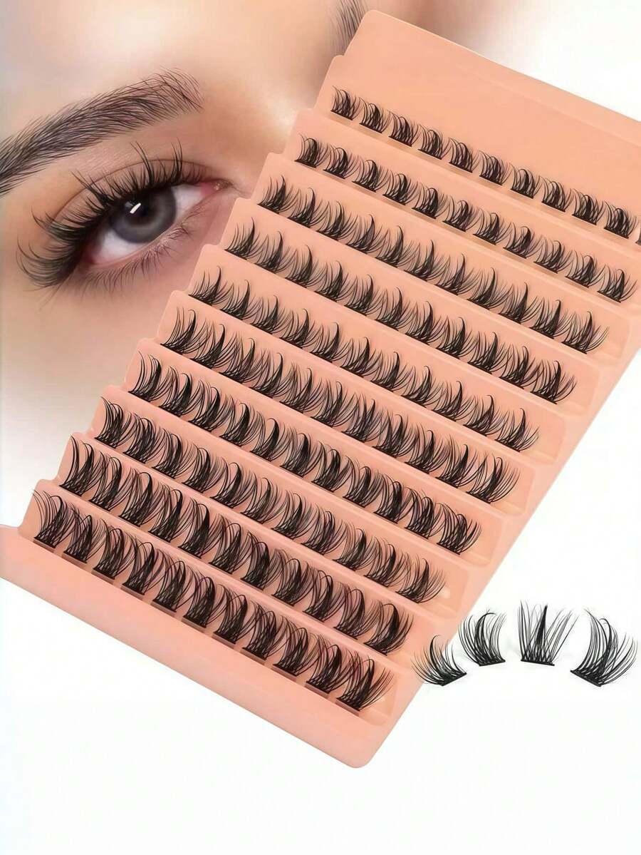 8-16MM D Curl Anime Style European Segmented Self-Adhesive Thick Single Cluster False Eyelashes - Black - View 1