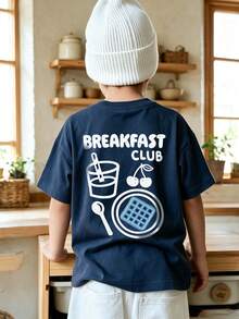 Baby Boy Casual Doodle Letter Print T-Shirt - Navy Blue - View 8