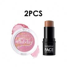 Effortless Sculpt Blush Contour Makeup Set, Marbled Baked Blush Brings Luminous Natural Flush, Contour Stick Enhances Facial 3D Effect. Lightweight Non‑Greasy Texture, Keeps Flawless All‑Day Look For Various Makeup Styles. - Set - View 11