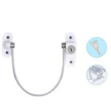 1pc Multi-Function Window Limit Lock, High-Rise Flat Push/Sliding Window Anti-Fall Steel Cable Limiter Anti-Theft Lock, Child Safety Lock Sliding Door Window Lock Clip, With Installation Screws - Multicolor - View 4