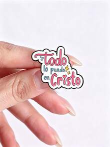 Fashionable Multi-Color Spanish Slogan Enamel Lapel Brooch, Warm Inspirational Metal Brooch Accessory, Suitable For Clothing And Bag Decoration - Multicolor - View 9